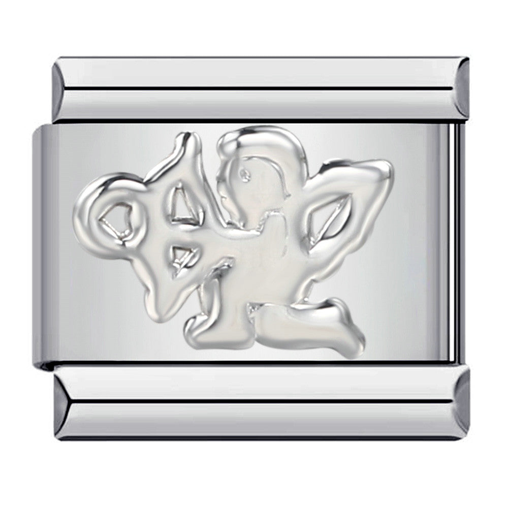 Wholesale Italian Charm Bracelet Gold Plated Stamping Pattern Stainless Steel Composable Bracelet