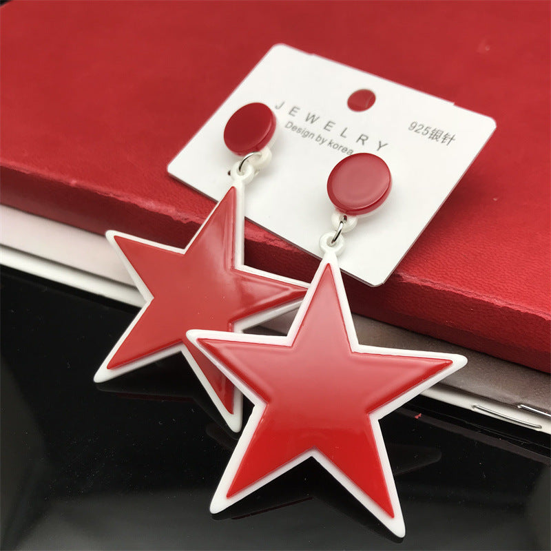 Wholesale Summer Five-pointed Star Earrings Exaggerated Acrylic Earrings ACC-ES-FX051