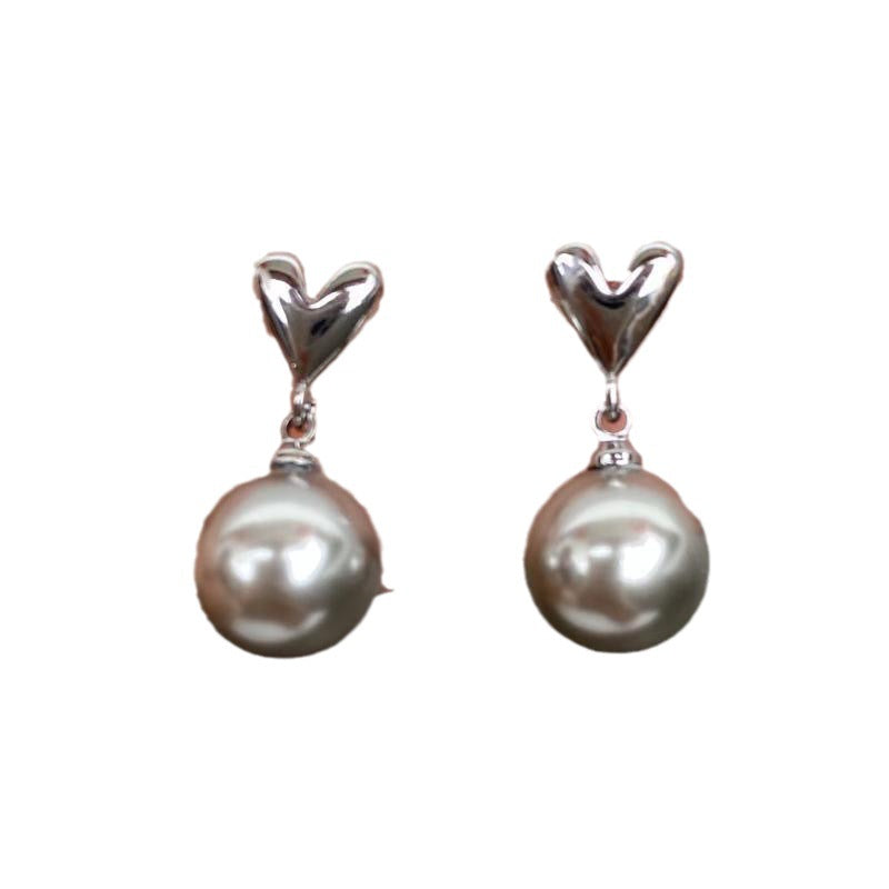 Wholesale  gray peach heart  light luxury earrings