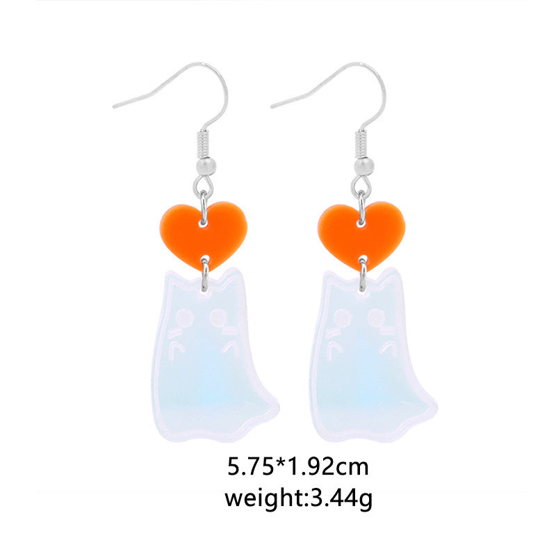 Wholesale Halloween Spider Pumpkin Ghost Skull Resin Earrings ACC-ES-BinLi005