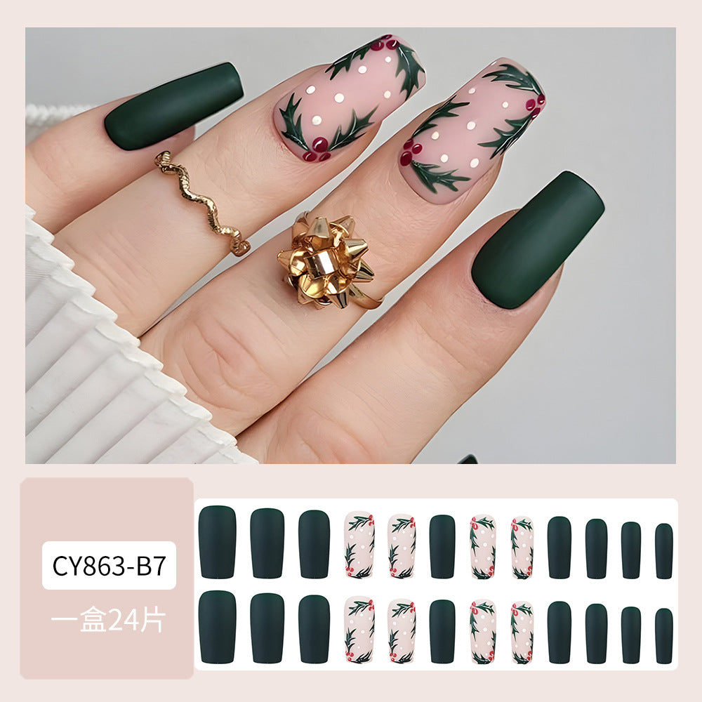 Wholesale 24 Pieces/box Christmas Elk Nails Kits Nail Stickers ACC-NS-QXJ029