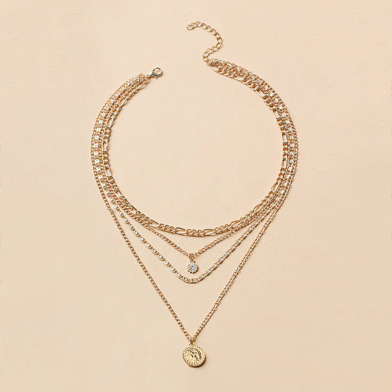 Wholesale Alloy Vintage Geometric Pendant Necklace Boutique Resale Wedding Gift