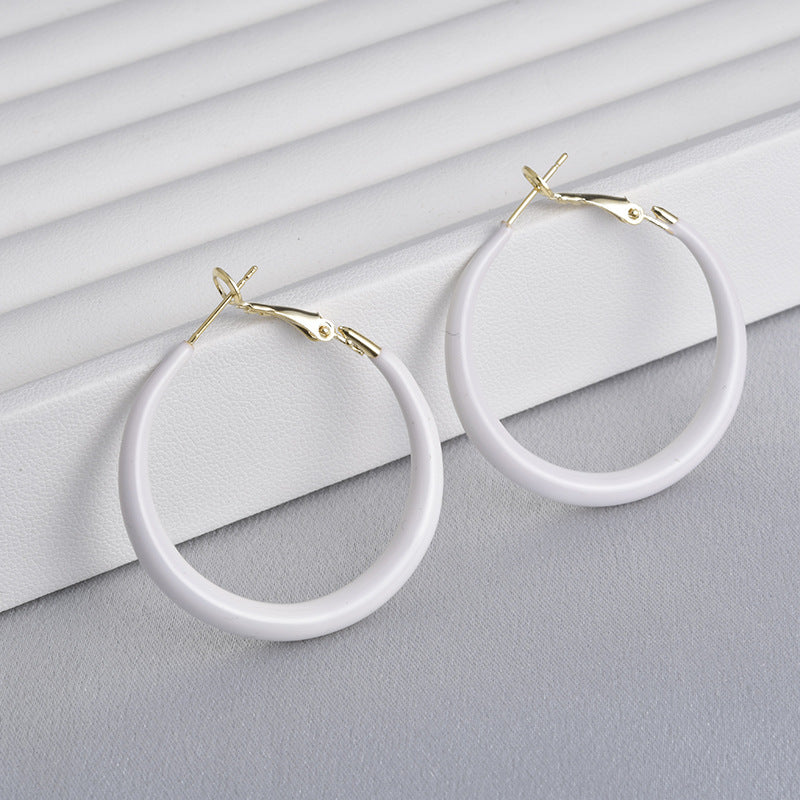 Wholesale All-match Drop Glaze Ring Earrings