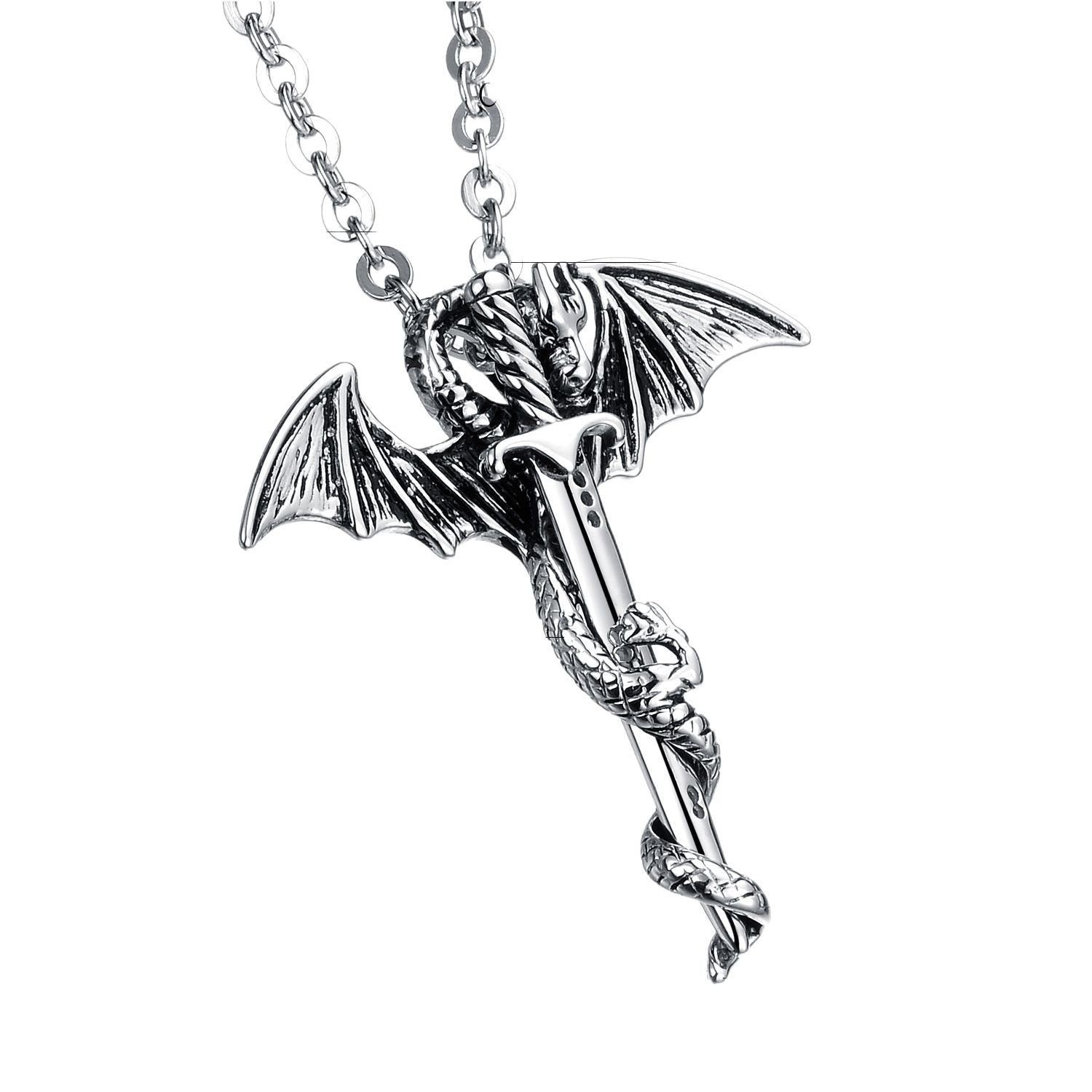 Wholesale Dragon Pendant  Titanium Steel Necklace