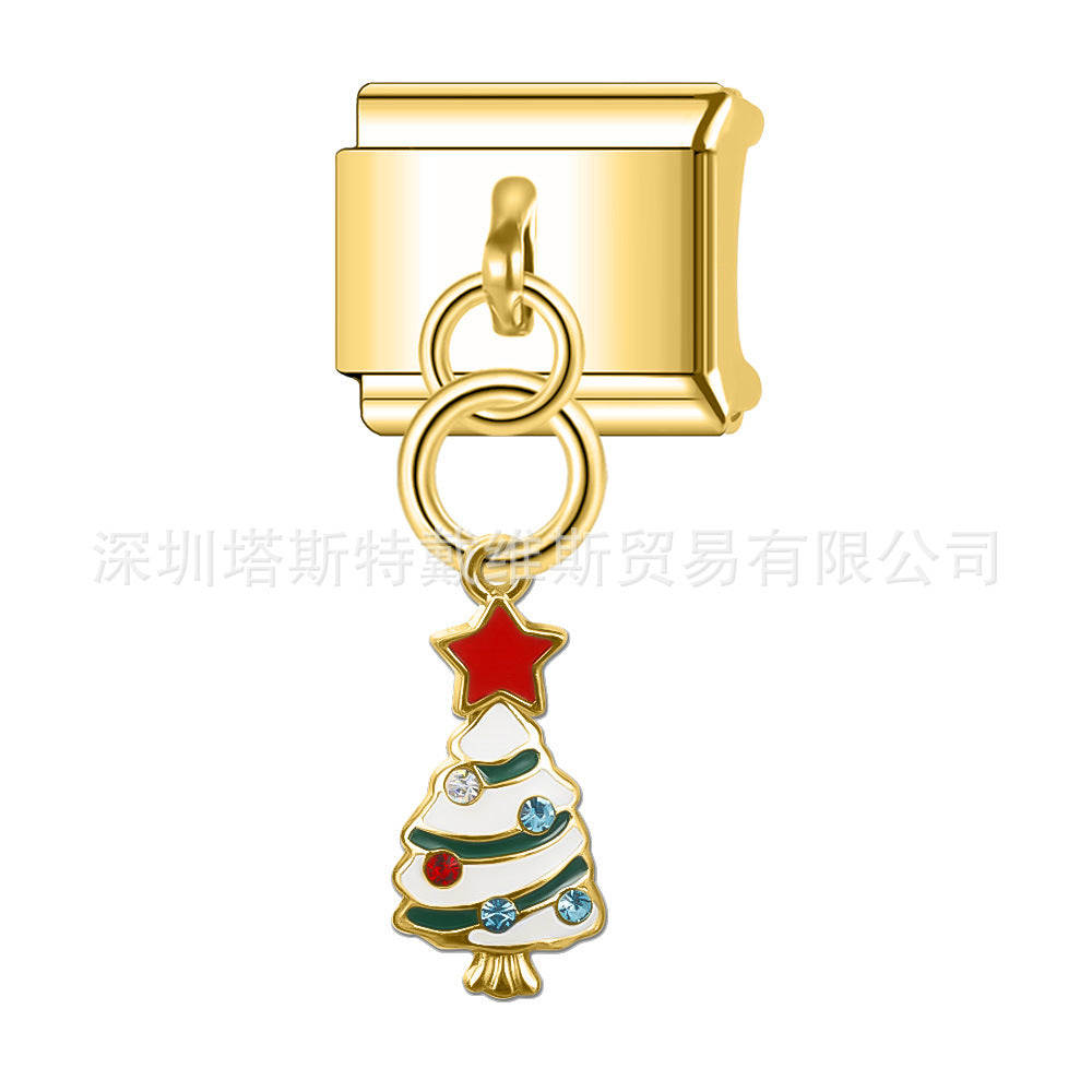 Wholesale 9mm Italian Charm Starter Bracelets DIY square Single Section Creative Stainless Steel Composable Bracelet