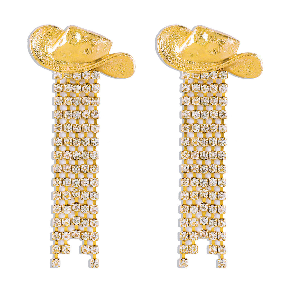 Wholesale  Western Denim style hat tassel earrings