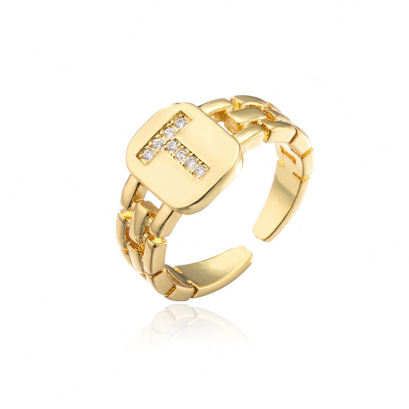 Wholesale 26 Letters Open Adjustable Ring ACC-RS-AoGu007