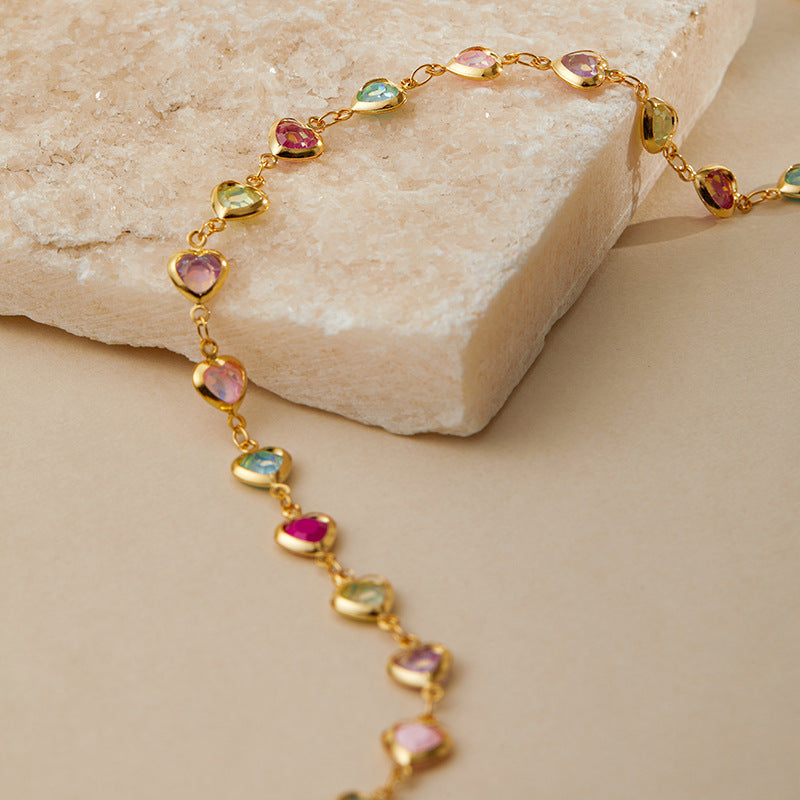 Wholesale Bohemian Beach Colorful Zircon Pendant Necklace,  Stylish Jewelry Accessory for Women,  Boutique Resale Gift