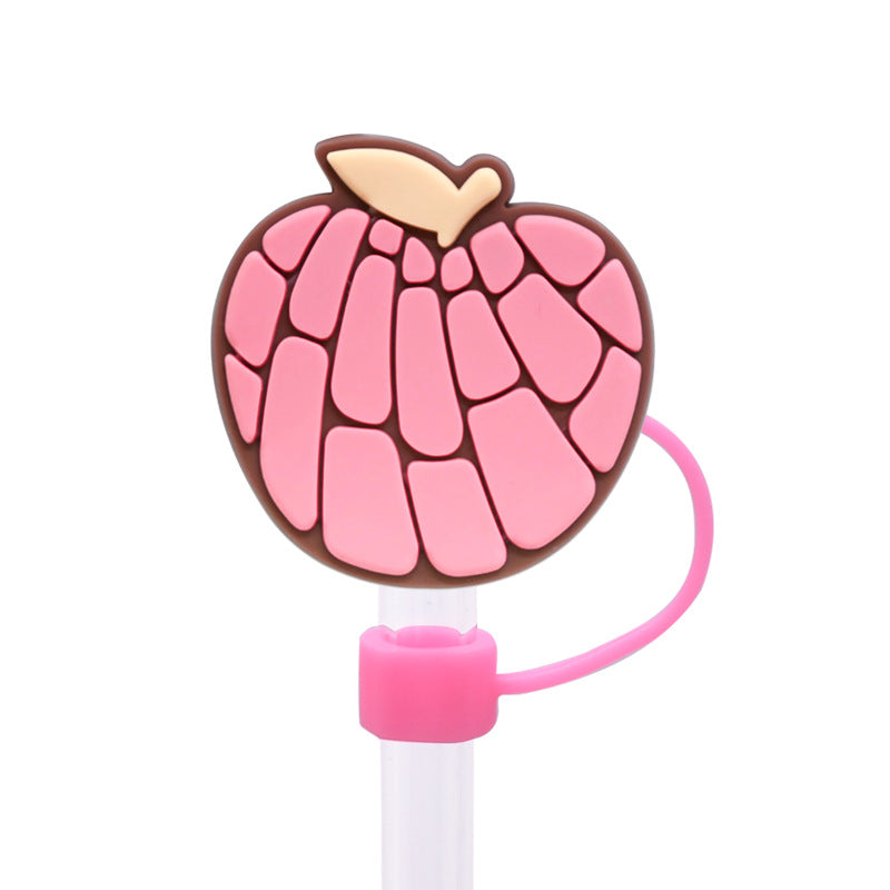 Wholesale Random 100pcs Bread Series Straw Cover 10MM Straw Tube Cap