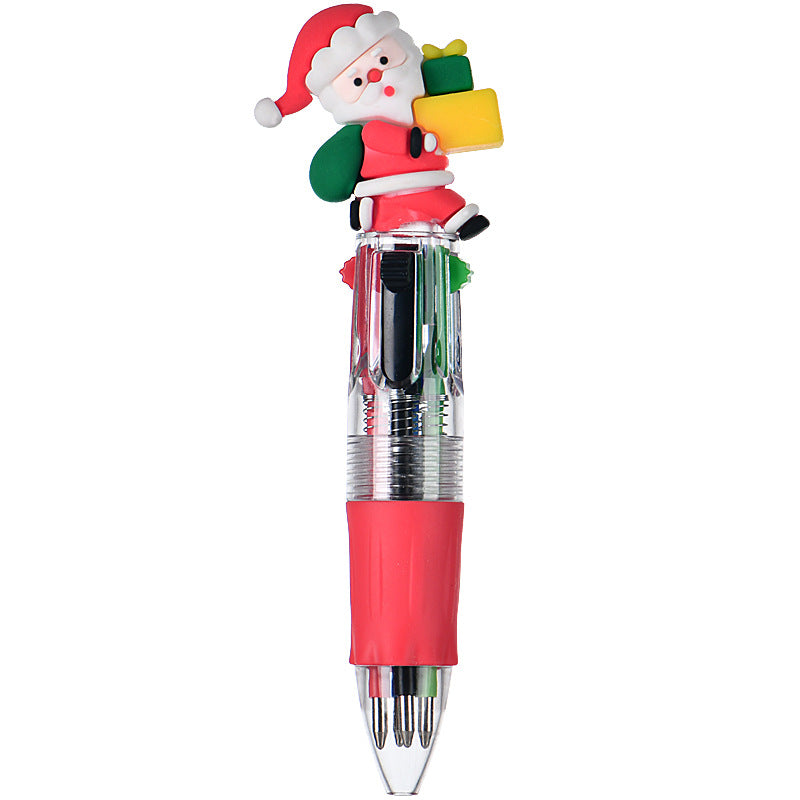 Wholesale Cute cartoon Christmas four-color ballpoint pen