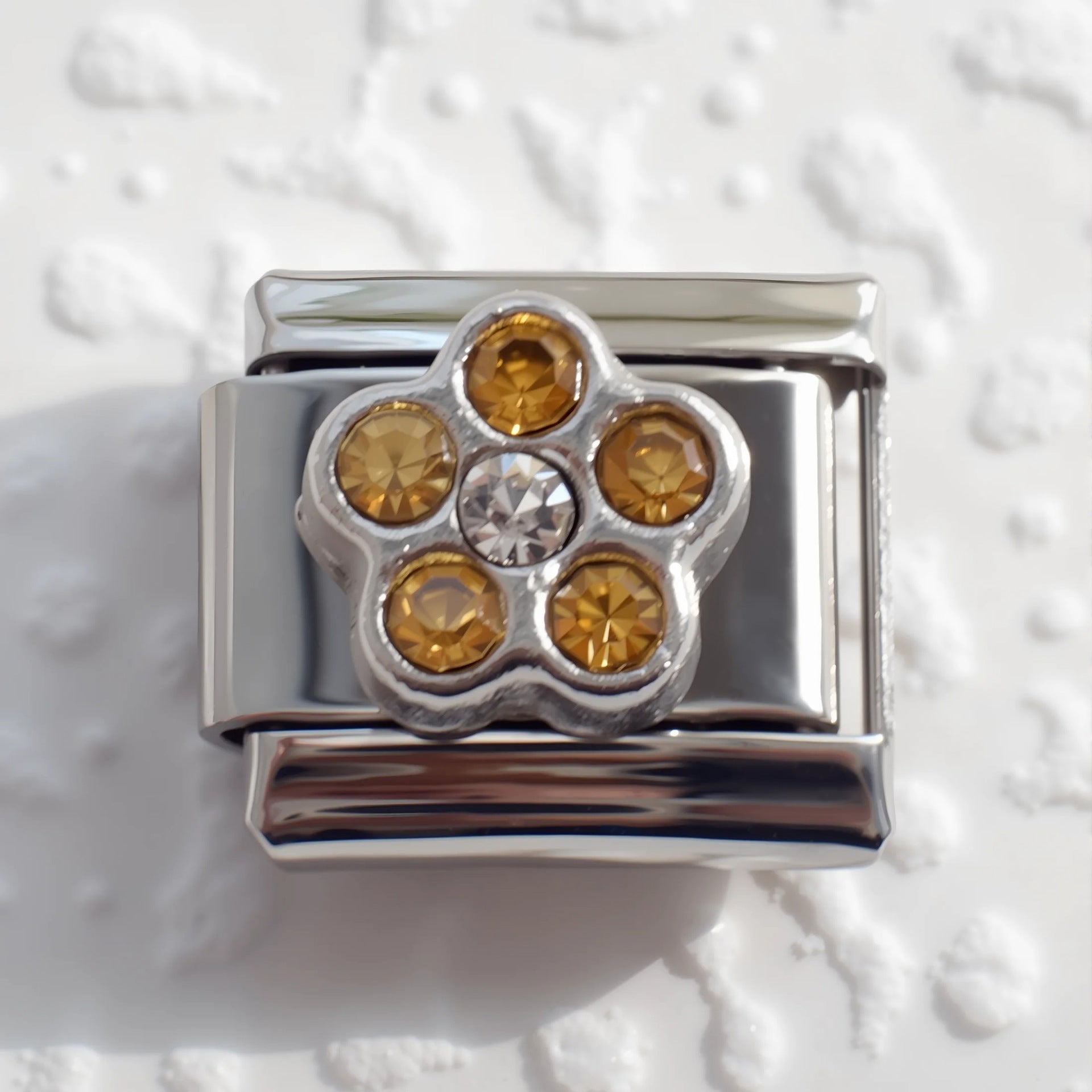 Wholesale 5pcs Italian Charm Bracelet 9mm DIY Splicing Flower Stainless Steel Composable Bracelet