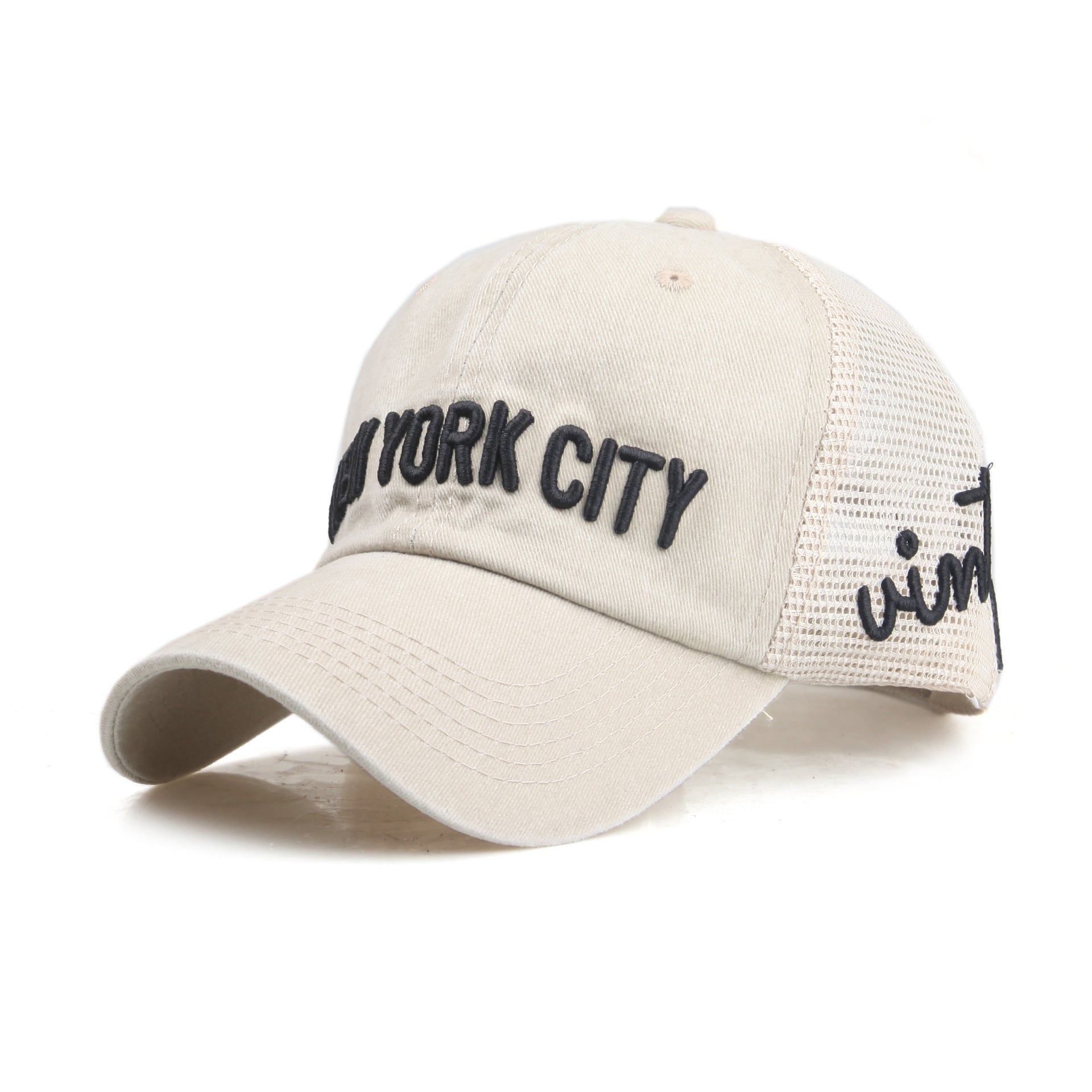 Wholesale Letter NEW YORK Embroidered Washed Baseball Cap