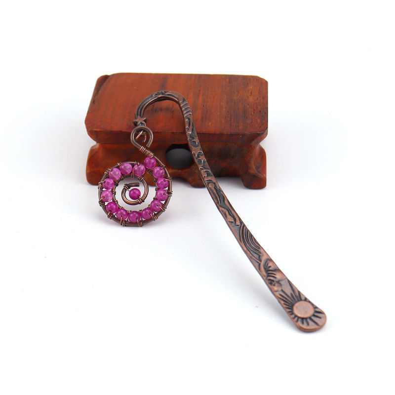 Wholesale Natural Stone Colorful Crystal Beads Conch Tree of Life Bookmark ACC-BM-HanX005