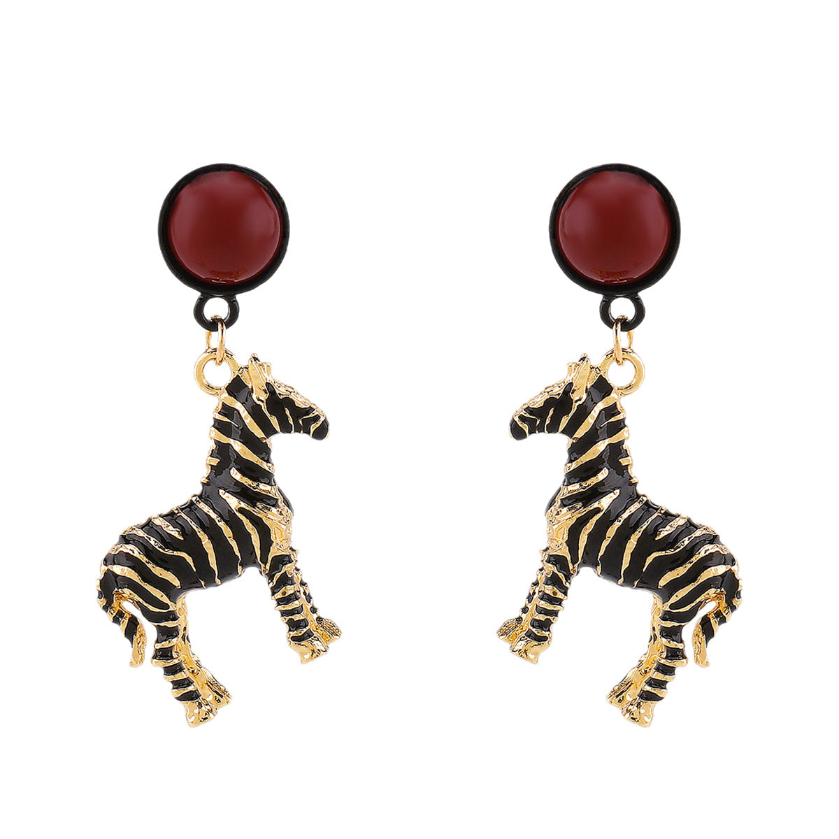 Wholesale Alloy Oil Dropping Animal-shaped Zebra Earrings