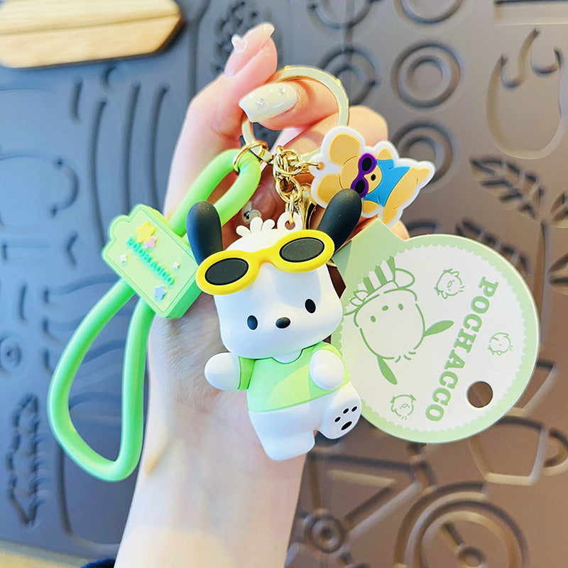 Wholesale Cartoon Big Ears PVC Soft Glue Puppy Keychain Creative Keychain ACCVIP-KC-HangLi010