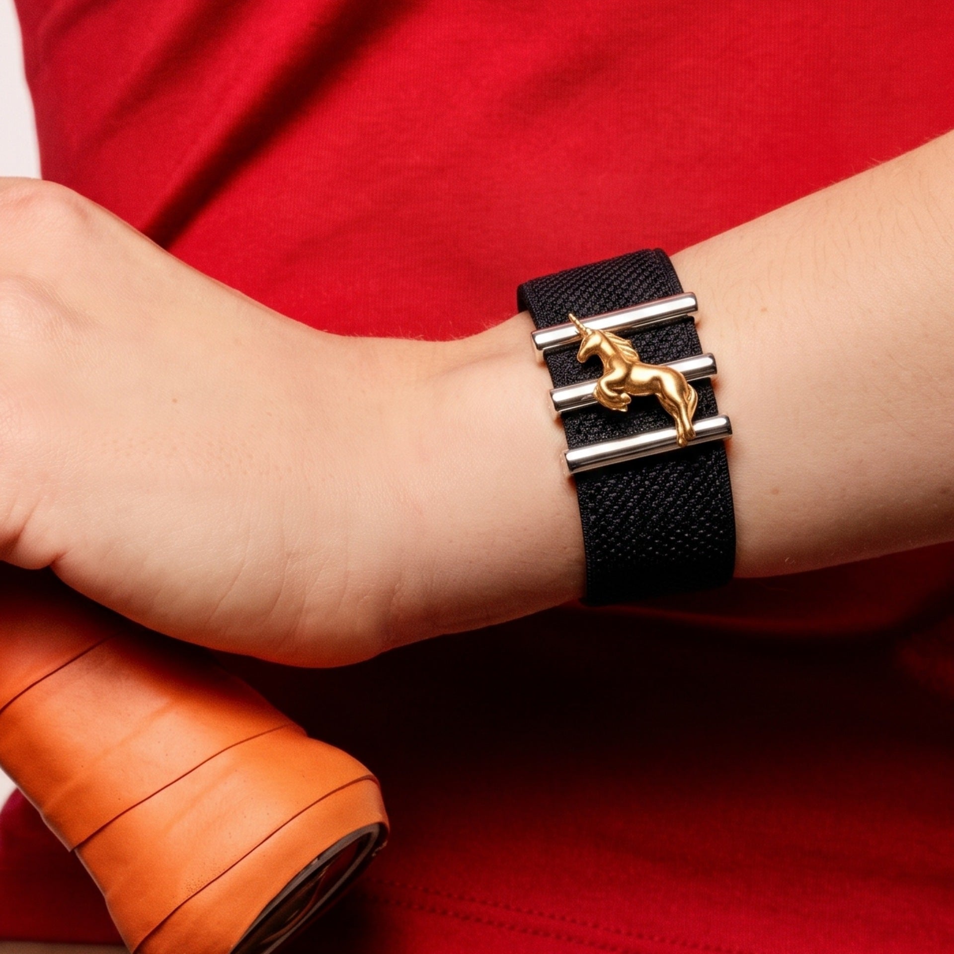 Wholesale Trendy Lion 18K Gold Plated Stainless Steel Watch Strap Charm DIY Jewelry Accessory Boutique Gift