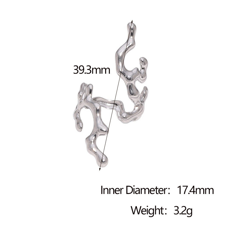 Wholesale Fashion Stainless Steel Open Ring Gold Flower Design Gift Jewelry Accessory for Women Resale