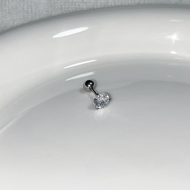 Wholesale  Bow Pearl Titanium Steel Screw Ear Nail Earrings