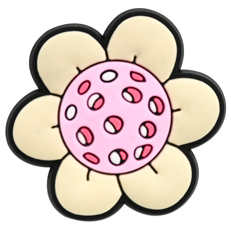 Wholesale Random 100pcs Pickle Ball PVC Soft Rubber Shoe Buckle Decoration ACC-SC-RYY078