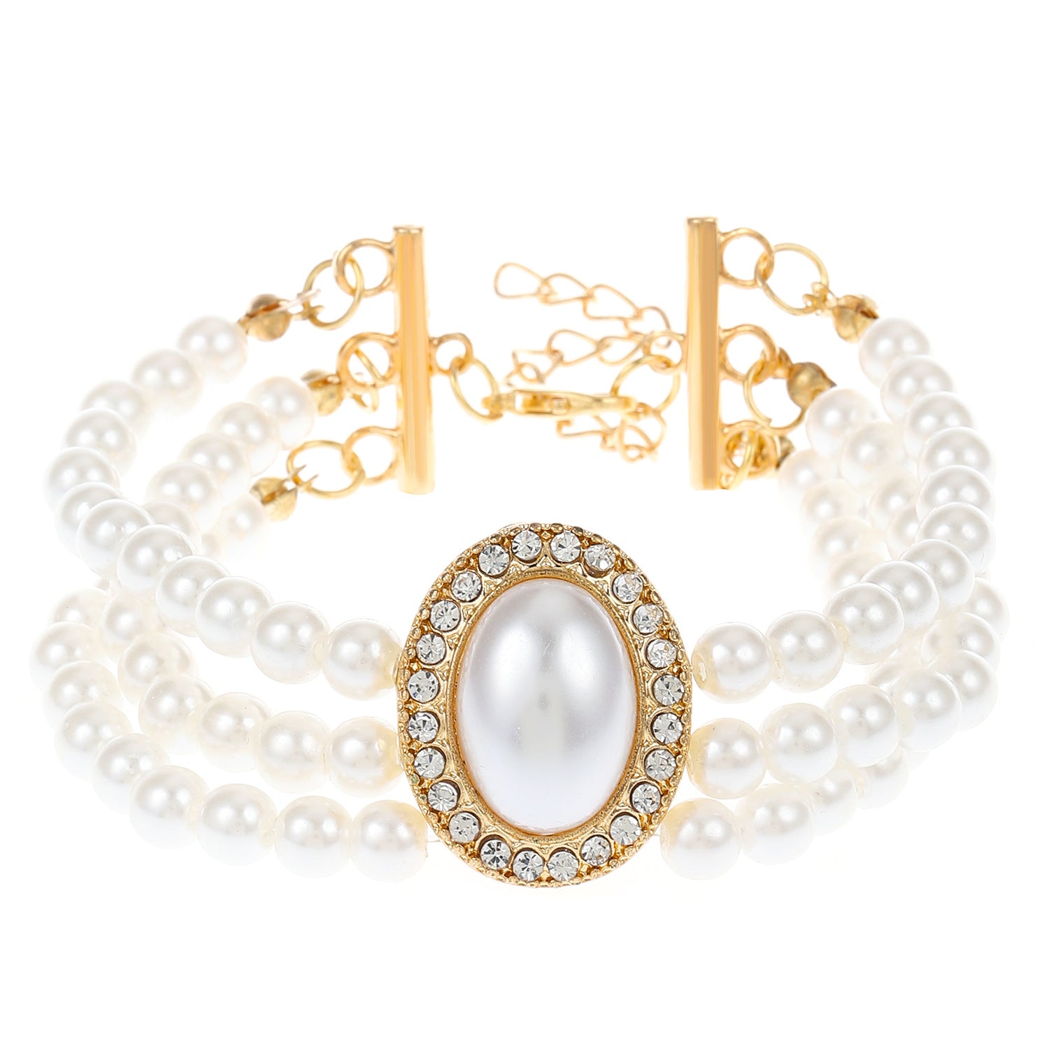 Wholesale Vintage Multi-layered Pearl Necklace Pearl Jewelry Set ACC-NE-meih003