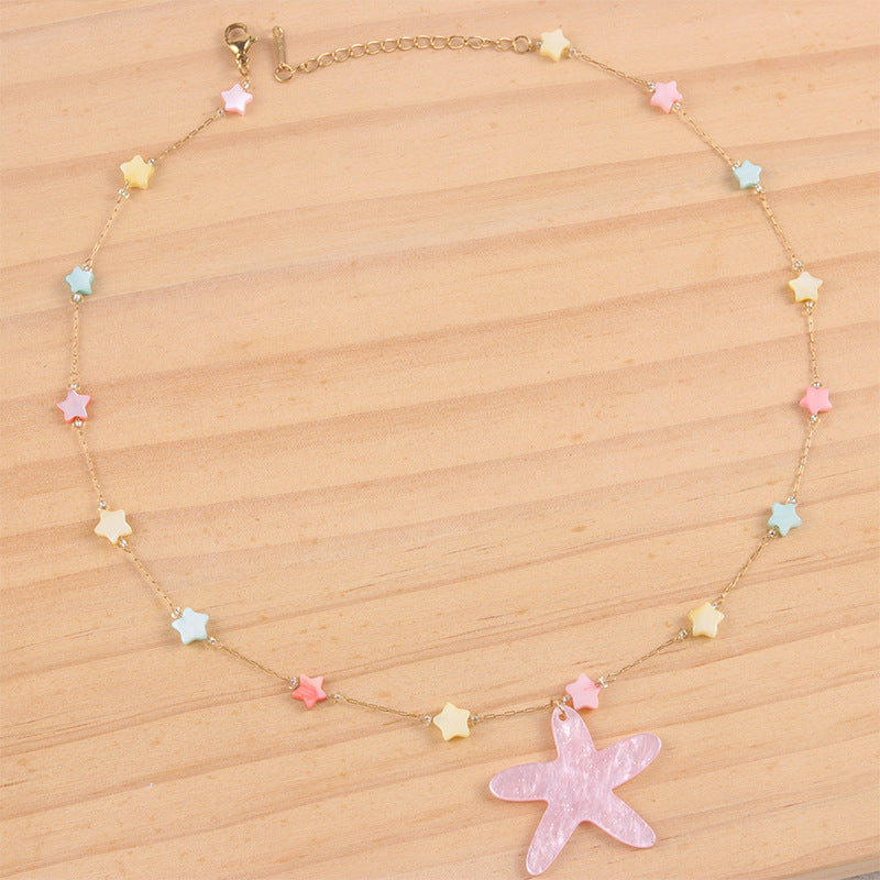 Wholesale Dopamine stainless steel acrylic necklace jewelry