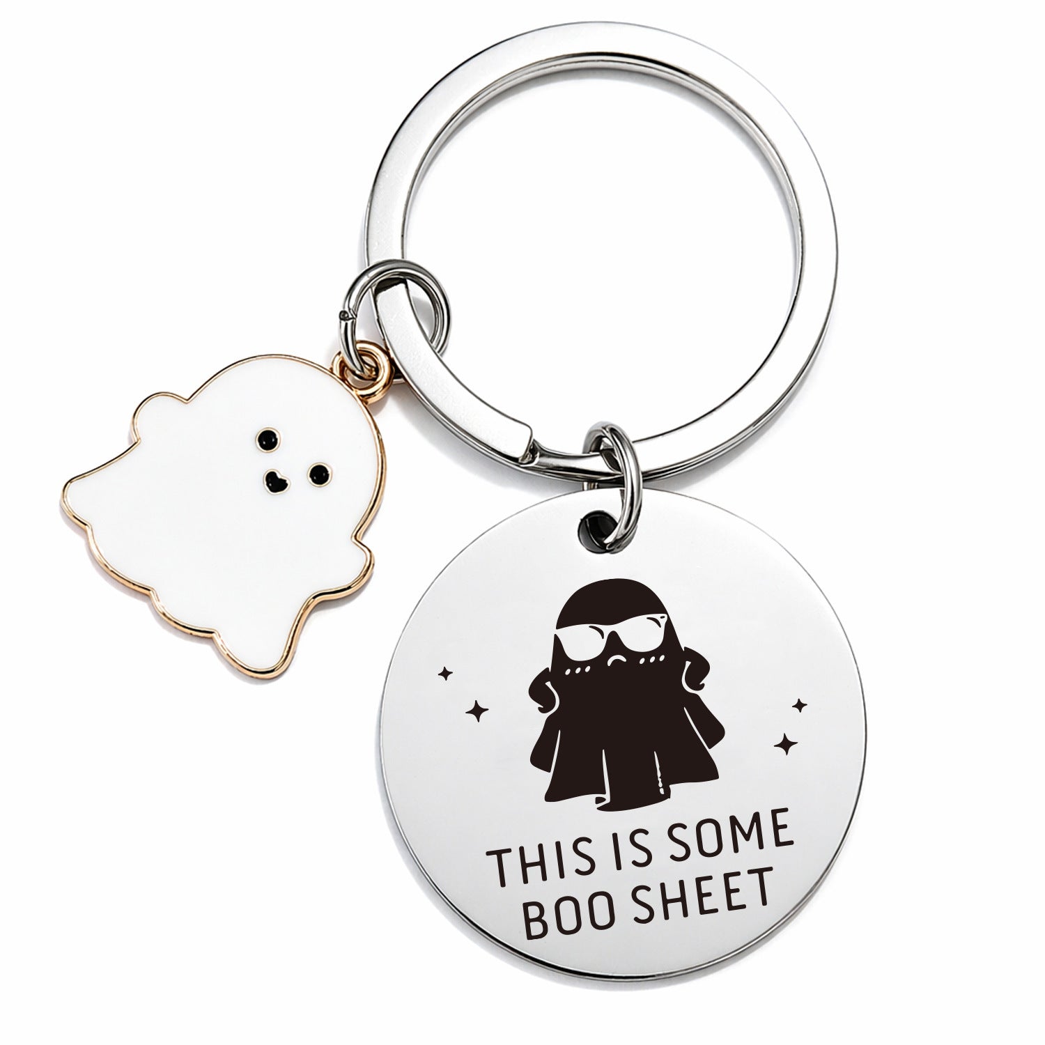 Wholesale Cute Stainless Steel Ghost Pumpkin Keychain  Party Gift Fashion Accessory For Resale