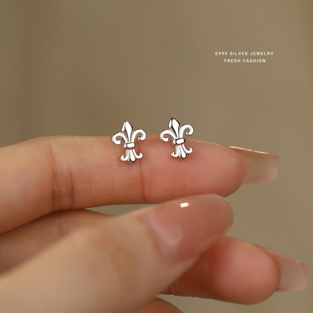 Wholesale  Flower S999 Sterling Silver All-match Light Luxury Earrings