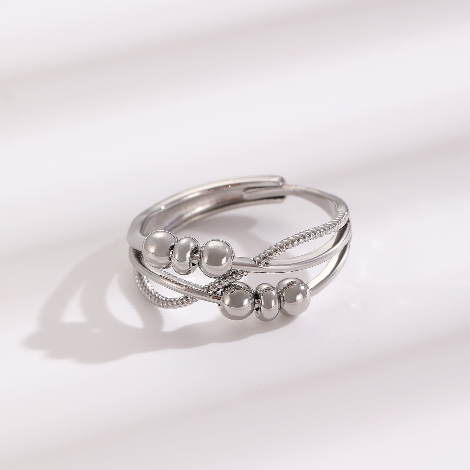 Wholesale zircon worry-free multi-layer  opening adjustable  ring