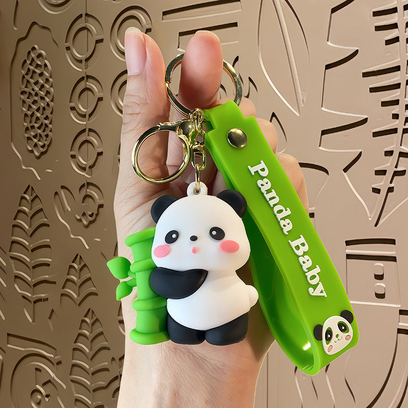 Wholesale Cute Panda Cartoon Keychain Chengdu Souvenir Gift Boutique Car Key Accessory