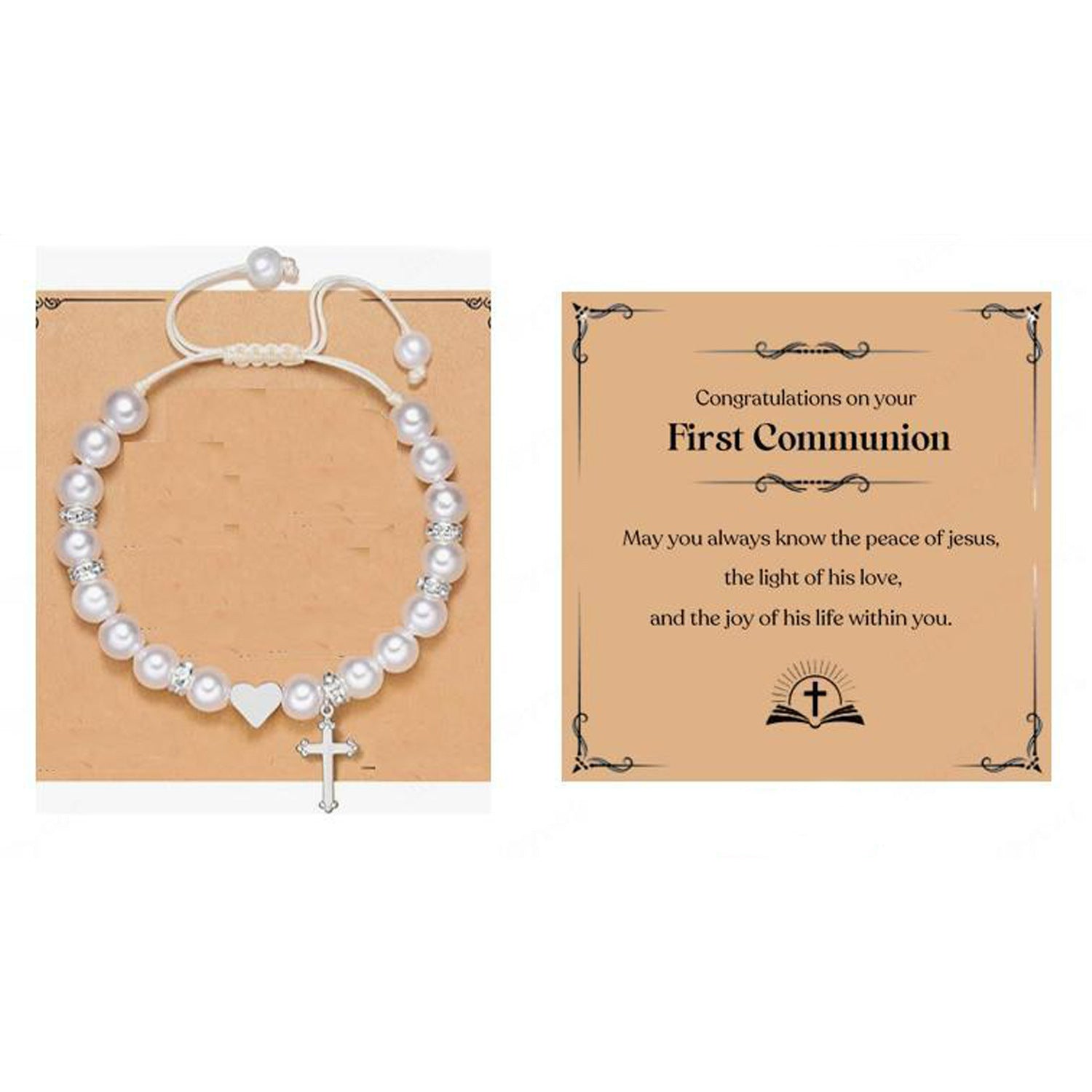 Wholesale White Pearl  Love Diamond Ring Pink  Beads Woven Bracelet