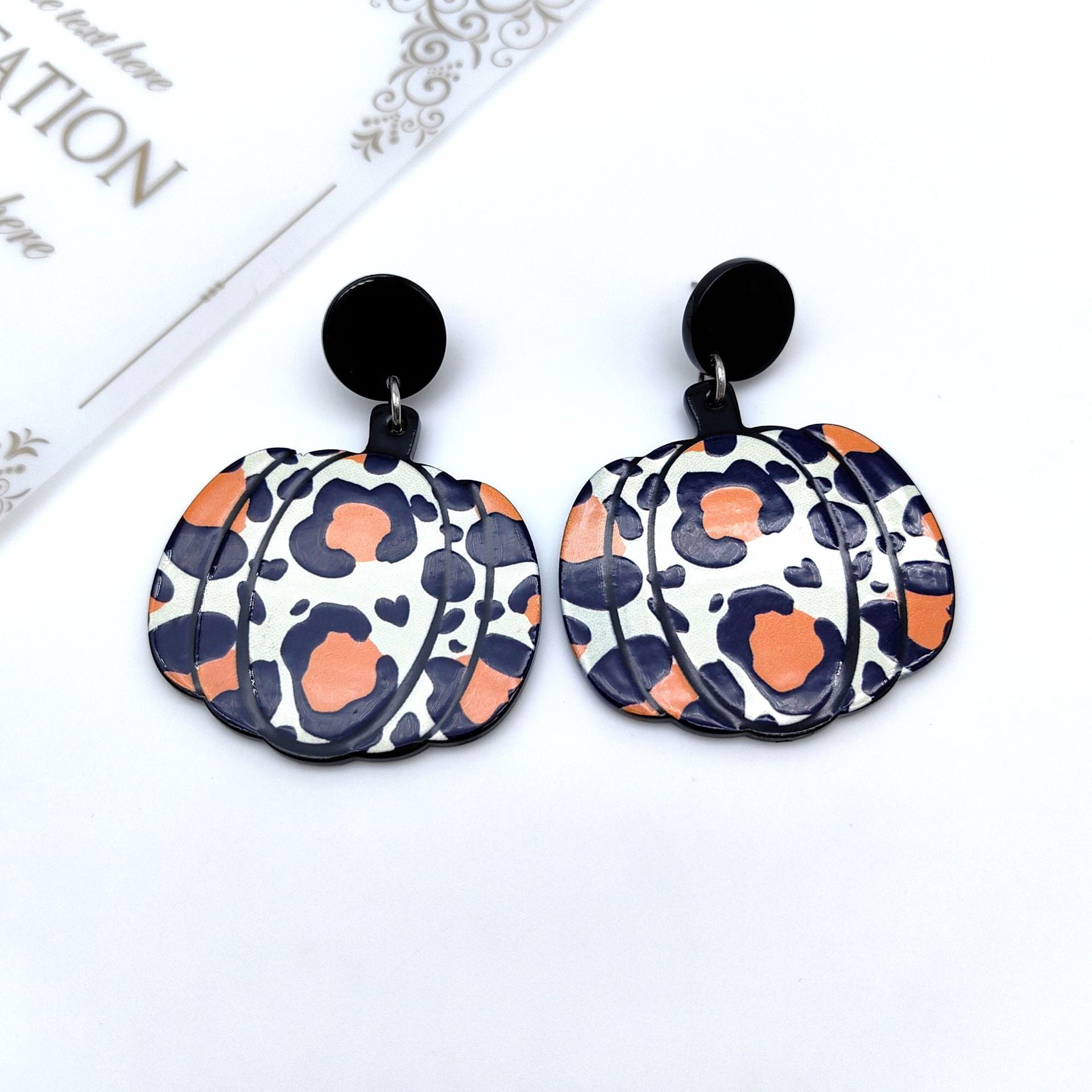 Wholesale Halloween Skull Acetate Acrylic Earrings ACC-ES-Xizhao007