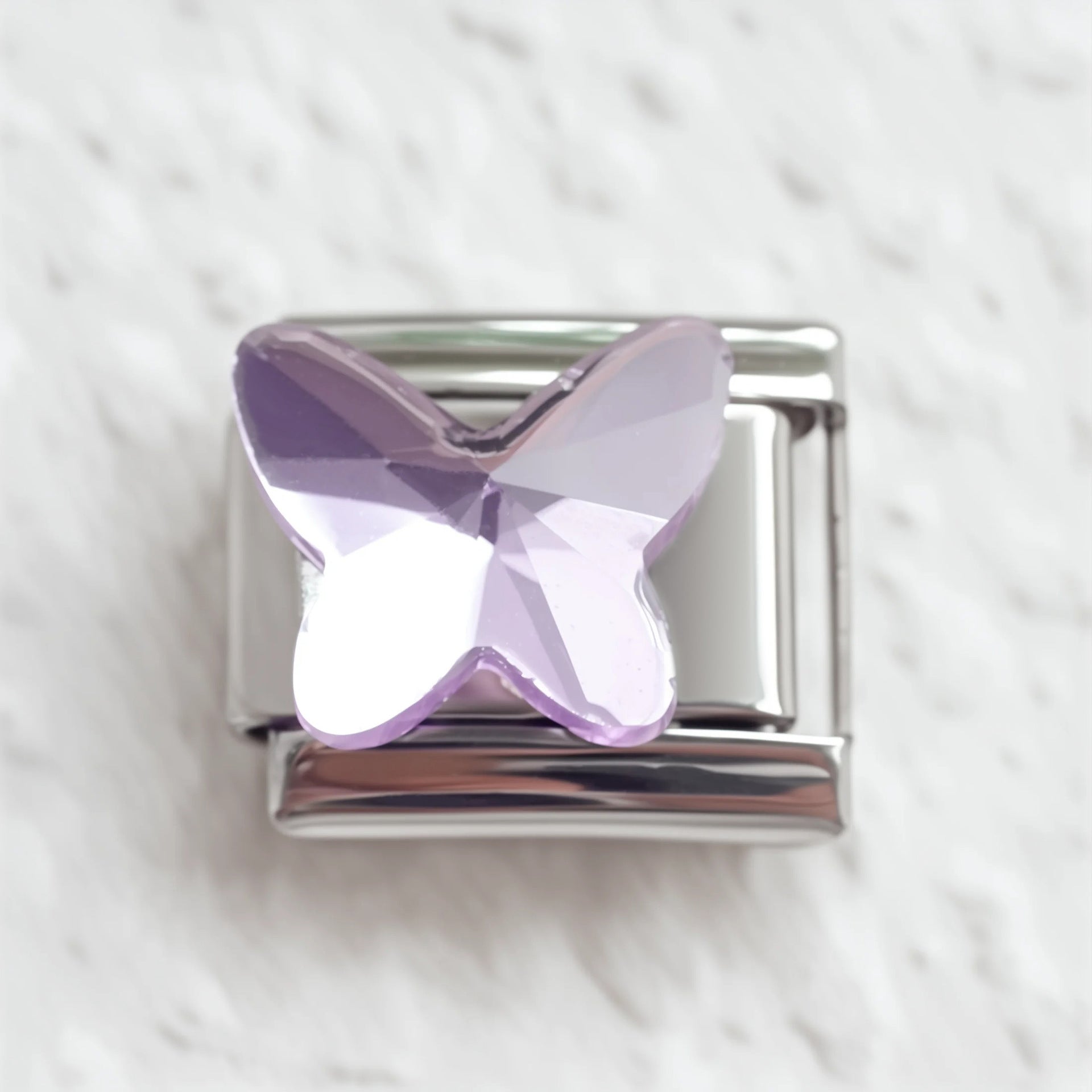 Wholesale 5pcs Italian Charm Bracelet 9mm DIY Splicing Multicolor Crystal Butterfly Stainless Steel Composable Bracelet