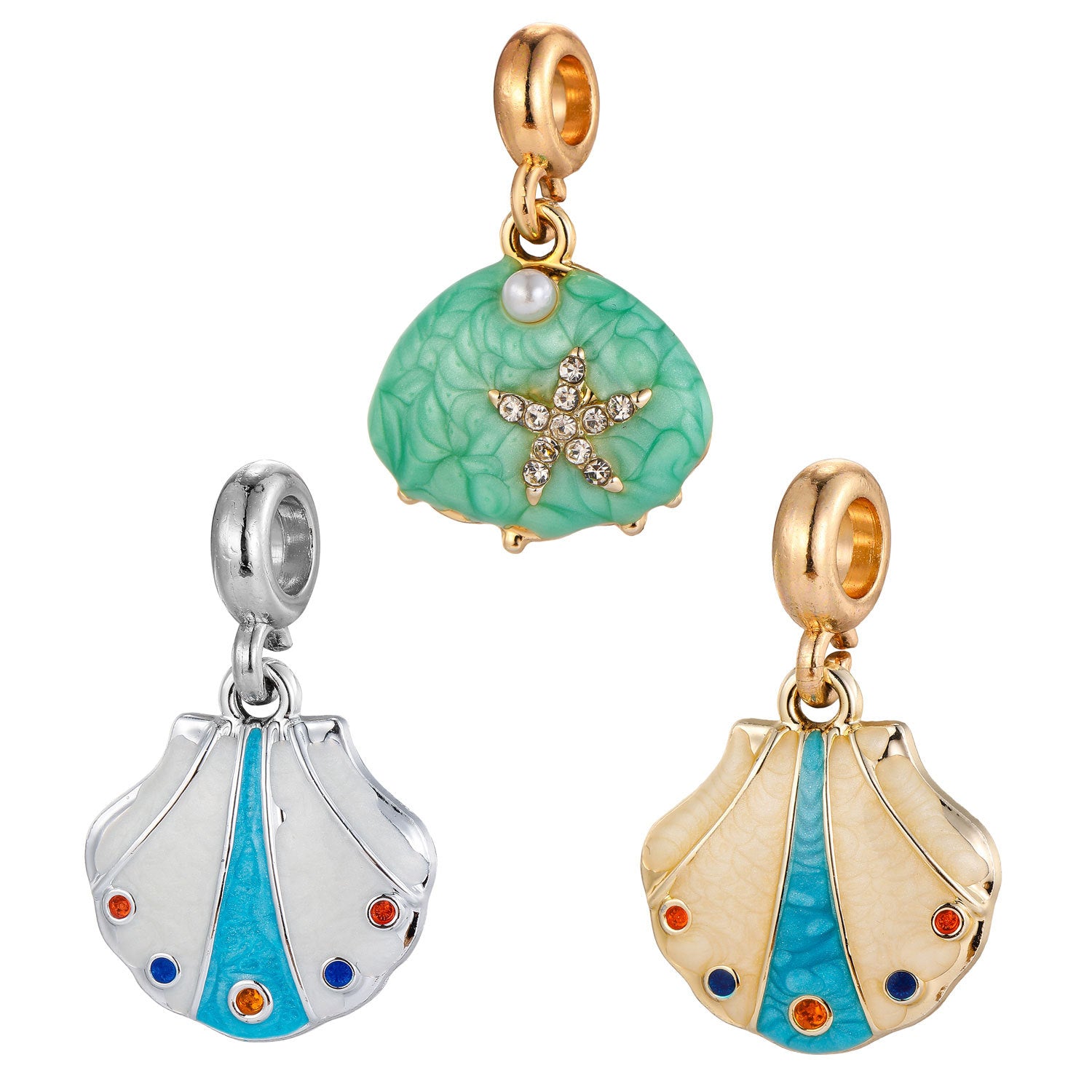 Wholesale 5PCS Summer Ocean Theme Colorful Seashell Starfish DIY charms