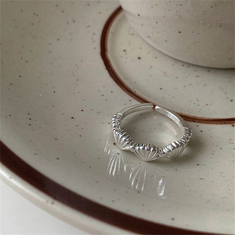 Wholesale 925 Silver Vintage Pearl Bow Plain Ring ACC-RS-Yues004