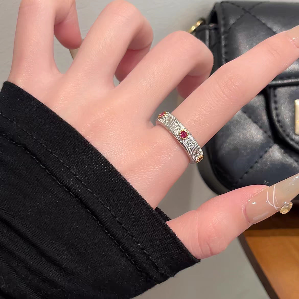 Wholesale Flower Brushed Vintage Rings ACC-RS-Qichuang004