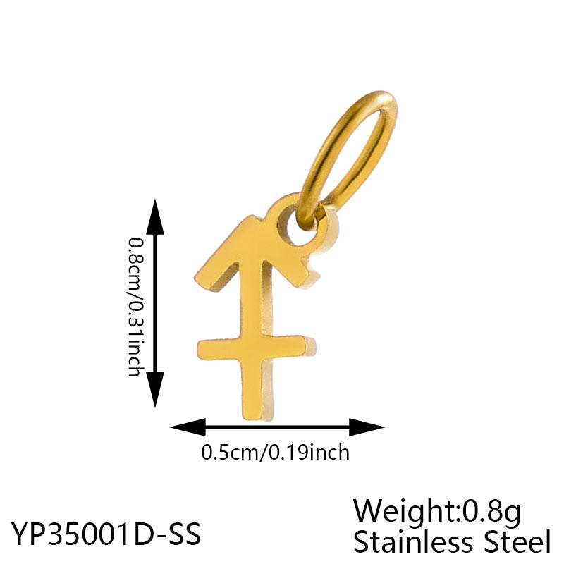 Wholesale Twelve Zodiac DIY stainless steel micro-inlaid diamond pendant