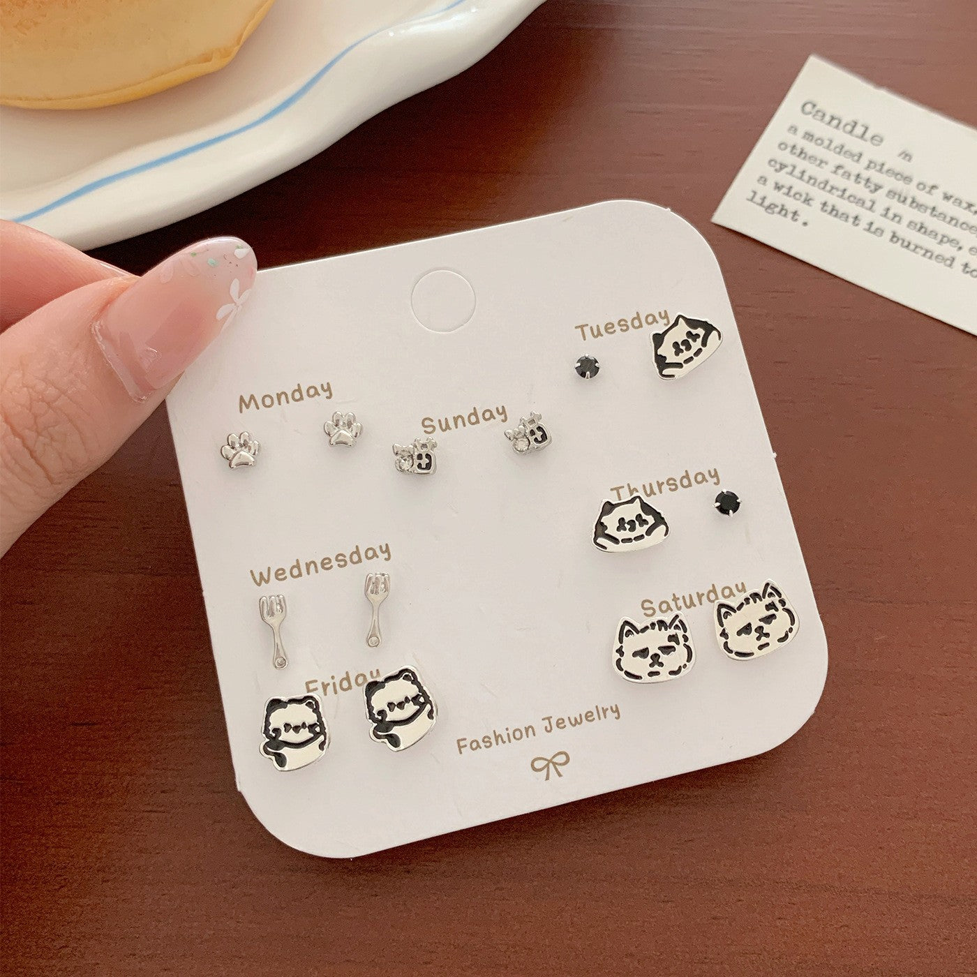 Wholesale Summer butterfly earrings set versatile exquisite zircon pink earrings