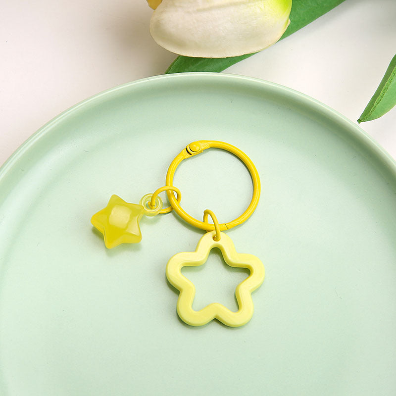 Wholesale Cartoon Star Bell Keychain Cute Pendant Bag Charm Plastic Resin Gift