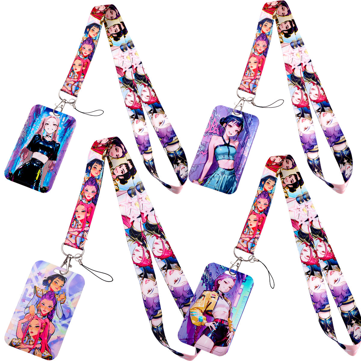 Wholesale K-POP  Phone Lanyard Blue Cat Card Holder ACCVIP