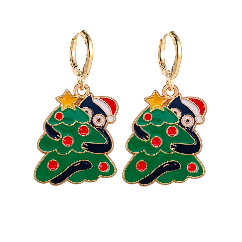 Wholesale Christmas Cute Colored Lights Cat Alloy Earrings ACC-ES-ChenY099