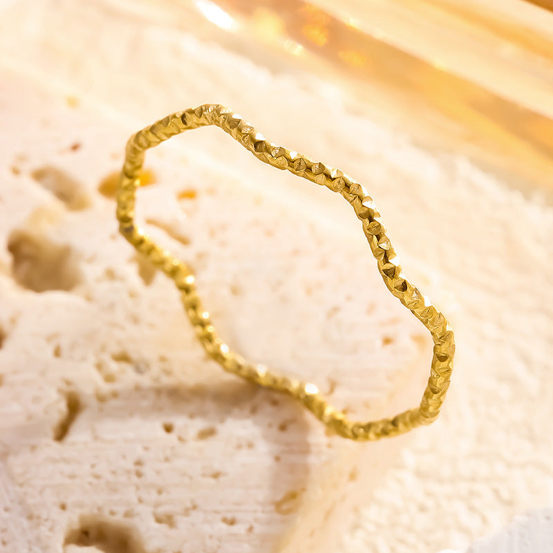 Wholesale Titanium Steel Wave Ring