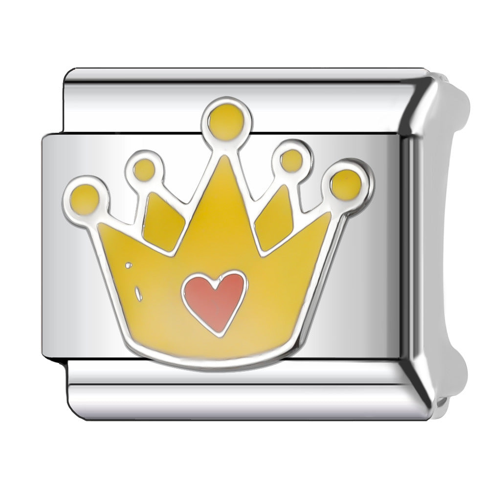 Wholesale Italian Charm Bracelet 9mm DIY Splicing Princess Couple Series Stainless Steel Composable Bracelet