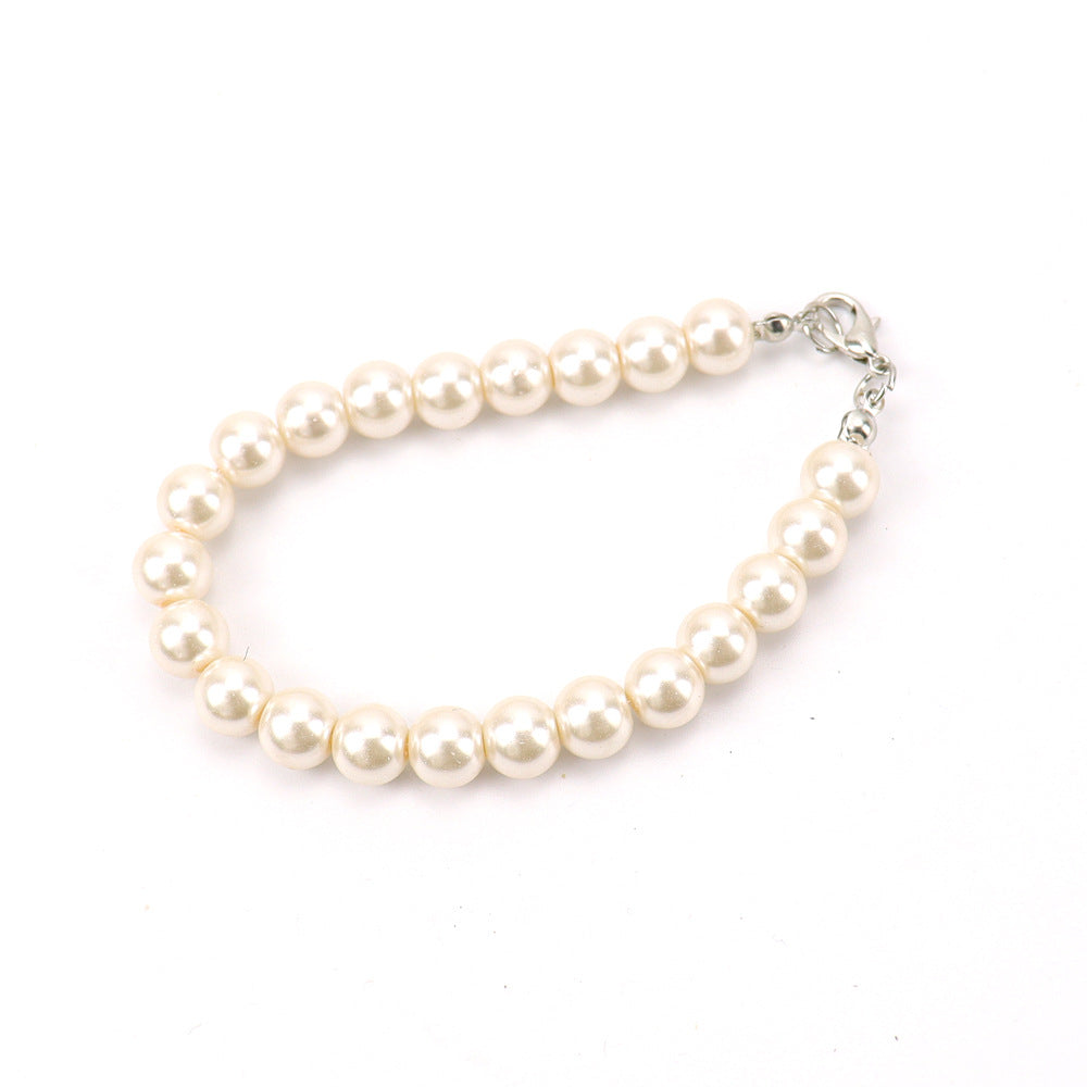 Wholesale Imitation Pearl Letter Bracelet - Stylish Unisex Electroplated Fashion Accessory for Boutique Resale