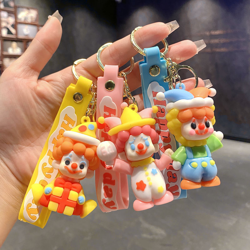 Wholesale Cute Cartoon PVC Keychain Circus Doll Pendant