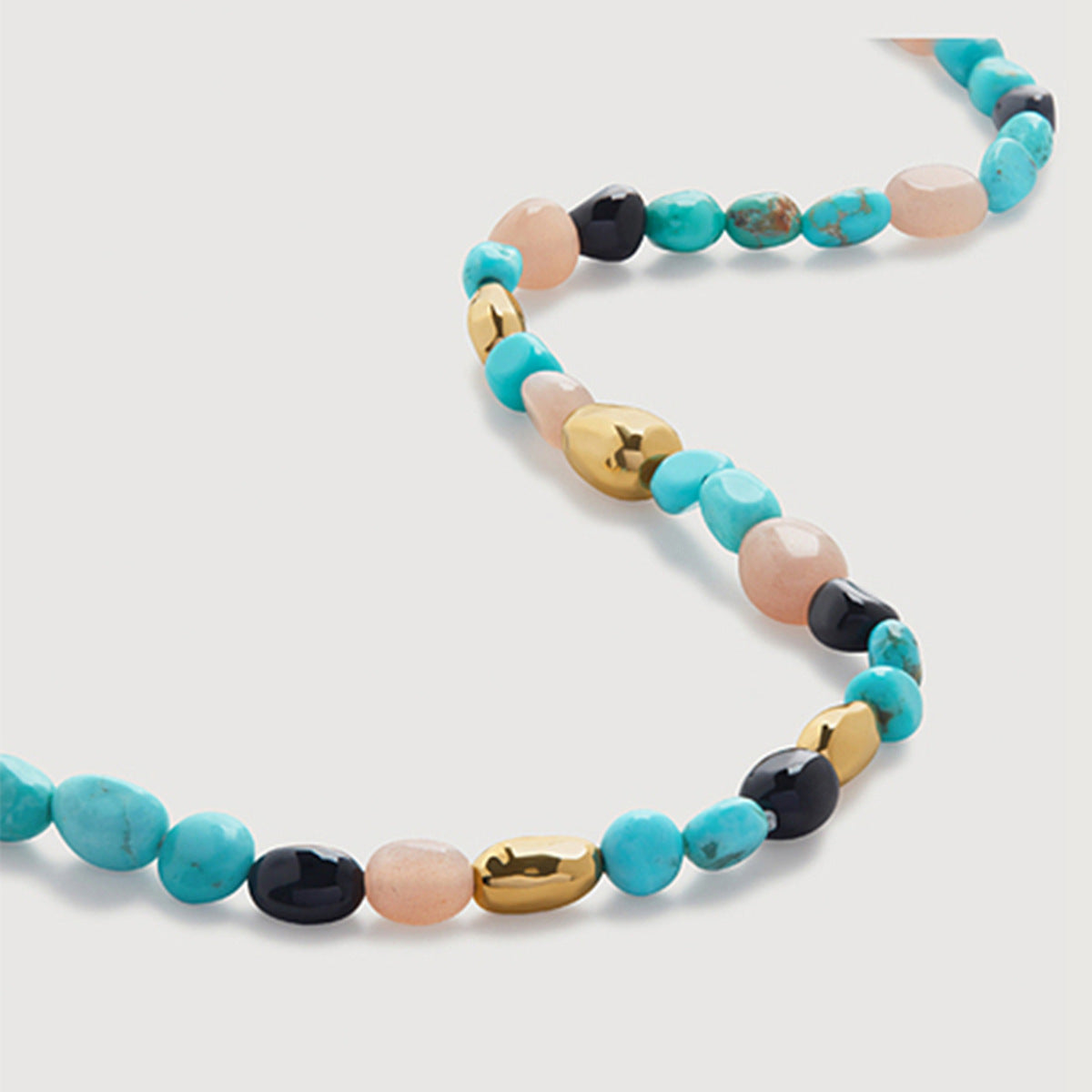Wholesale  Irregular Natural Stone Tiger Eye Blue Pine Beaded Necklace