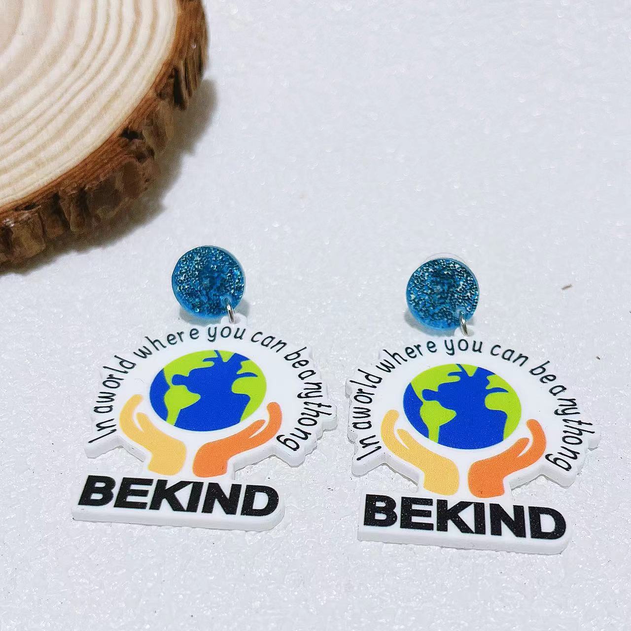 Wholesale Green Round Environmentally Friendly Acrylic Earrings ACC-ES-AnDao013