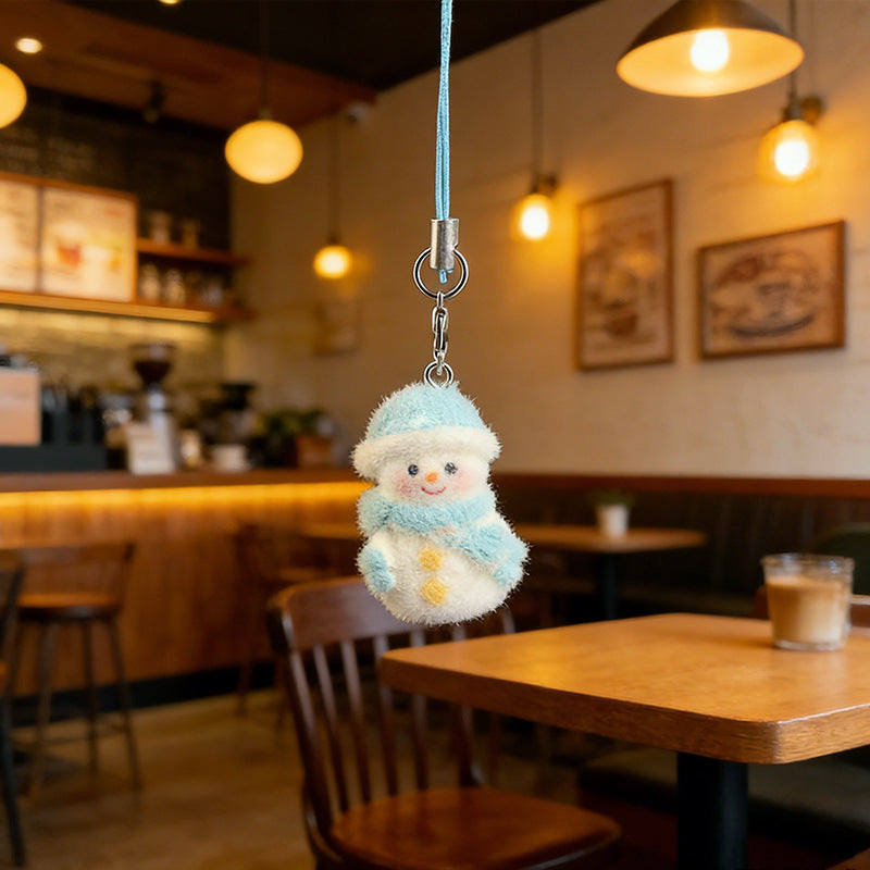 Wholesale Flocked Christmas Snowman Pendant Cartoon Doll  Keychain