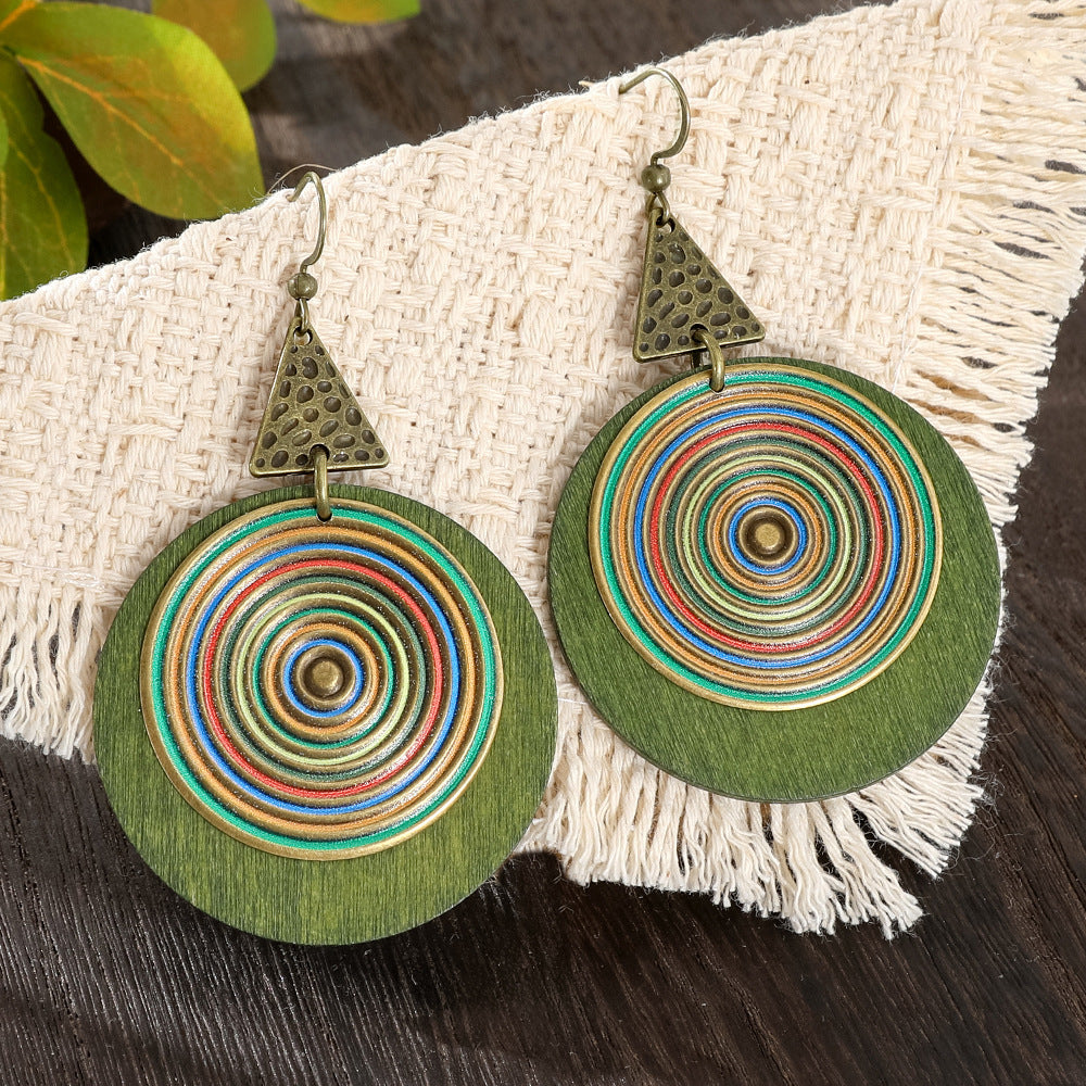 Wholesale Bohemian Green Forest Earrings Set,  Zinc Alloy Ethnic Style