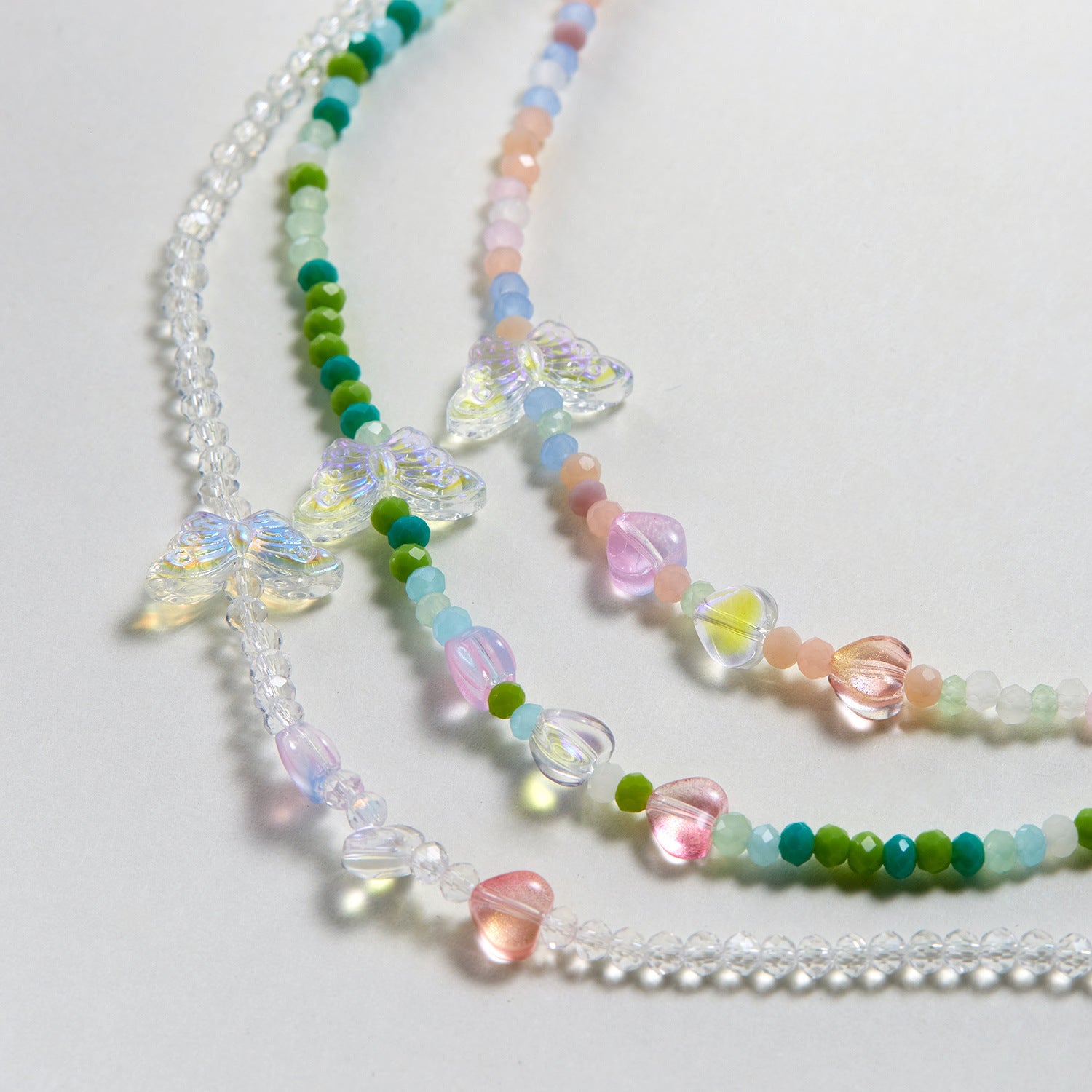 Wholesale  crystal acrylic butterfly card neck chain necklace