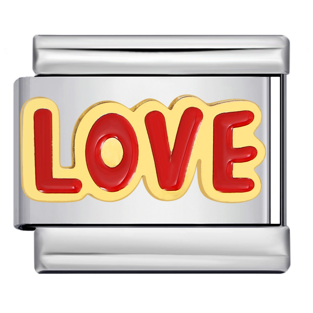 Wholesale Italian modular stainless steel welding dripping oil  DIY bracelet